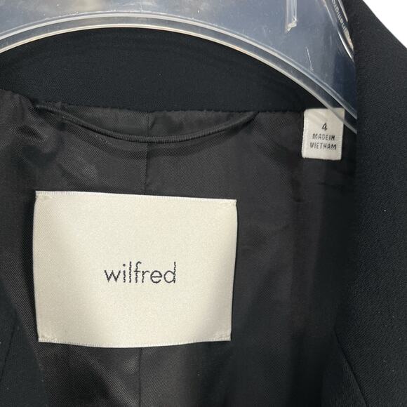 Aritzia Wilfred Destiny Waist Blazer Jacket Sz 4 Black Cropped Double Breasted - Picture 4 of 12